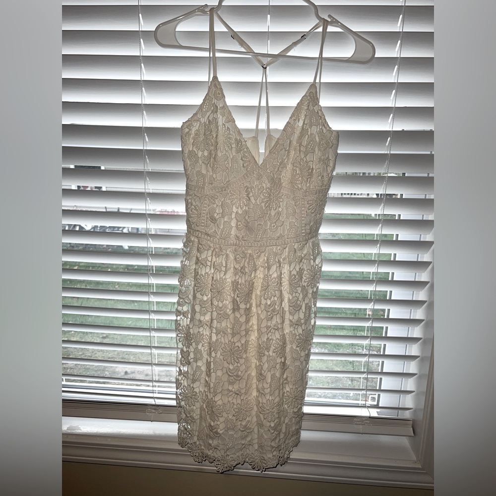 White lace strappy sundress